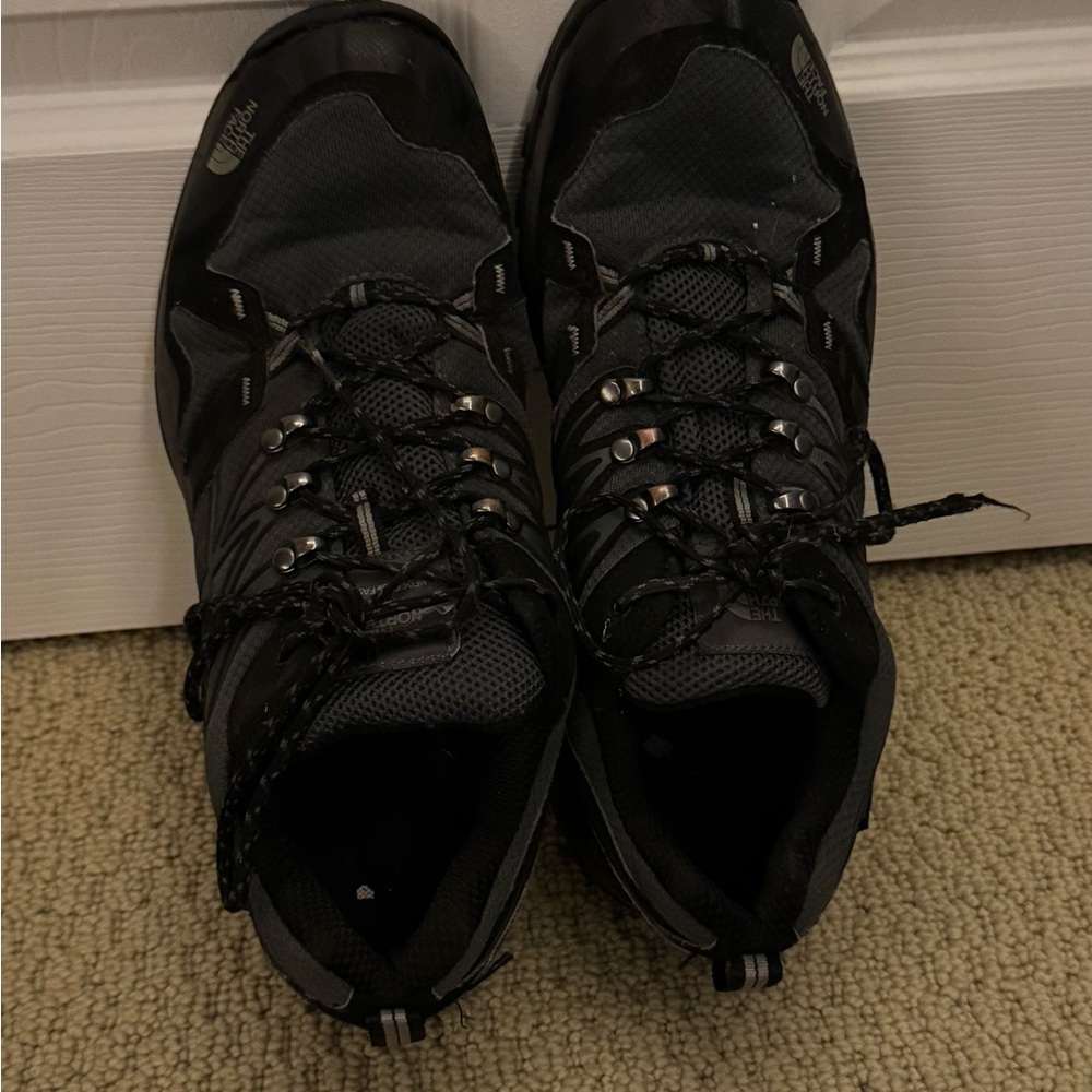 The North Face Black and Gray Athletic Shoes Rugged Design - Size 11